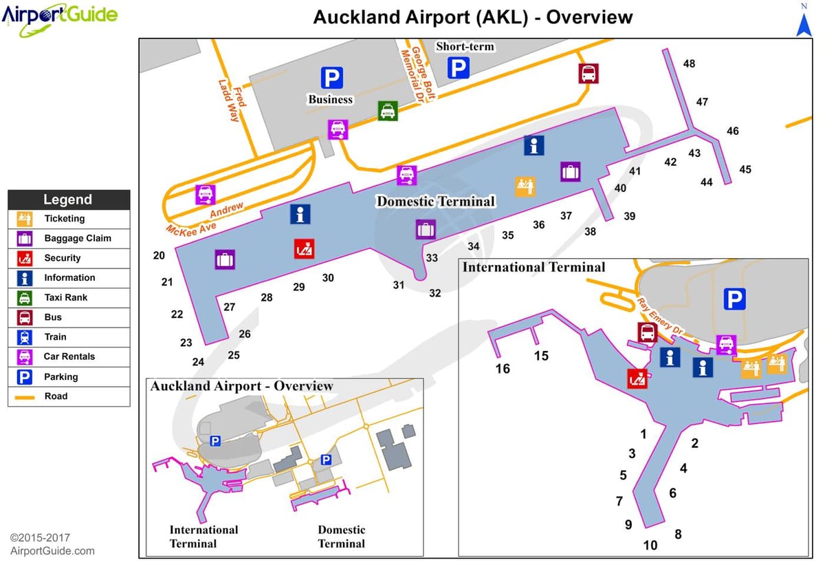 Auckland airport parcare auto hartă