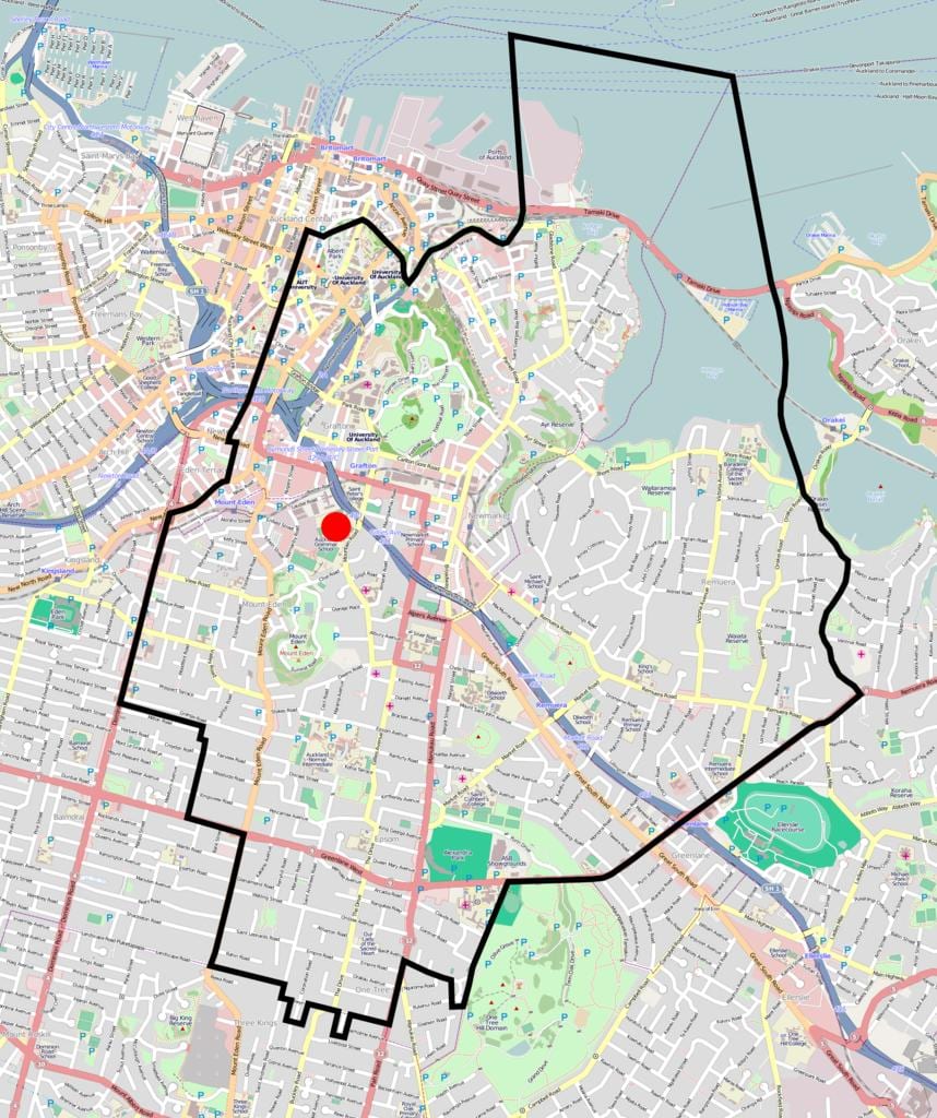 Auckland școală de Gramatică zona hartă