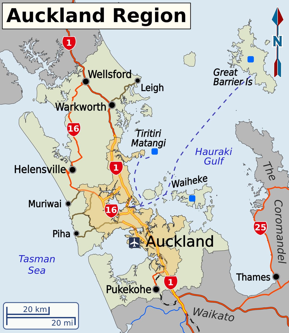 harta Auckland region