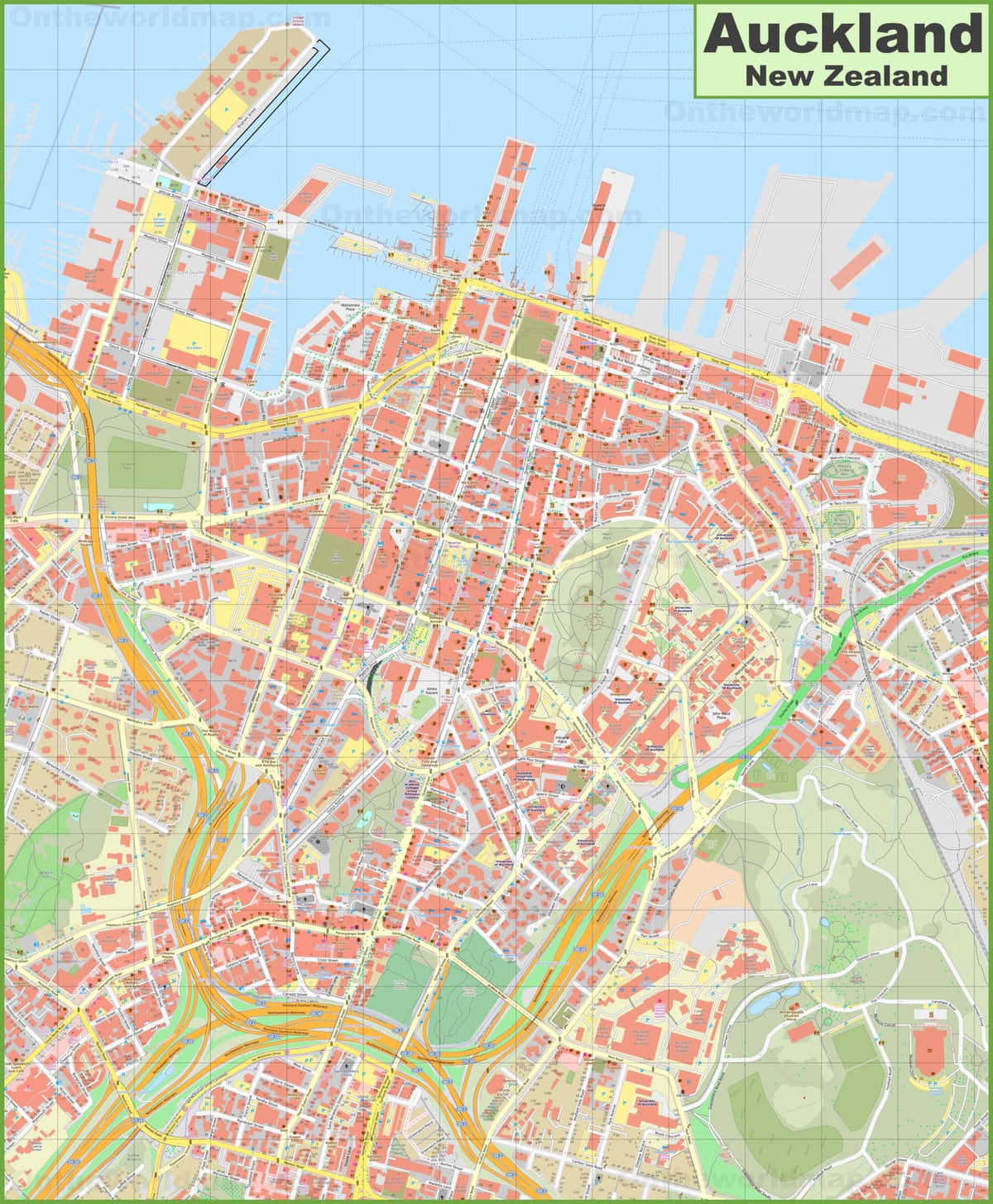 rutiere hartă din Auckland