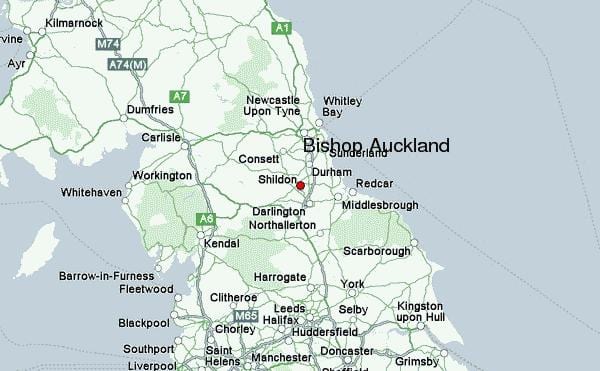 harta Bishop Auckland