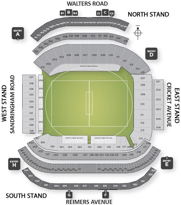harta Eden park din Auckland