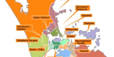 Auckland consiliului limitele hartă