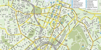 Hartă din centrul orașului Auckland