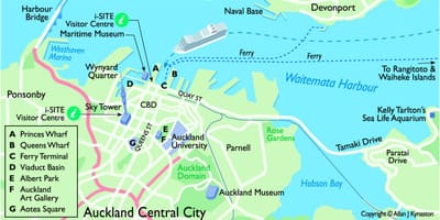 Auckland navă de croazieră terminal hartă