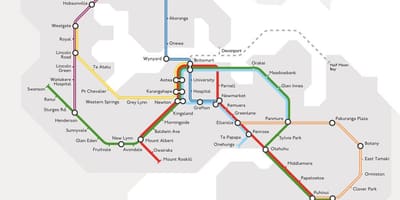 Tren Auckland arată hartă