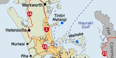 Harta Auckland region