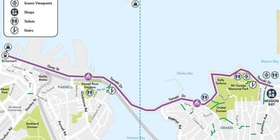 Roz cycleway Auckland arată hartă