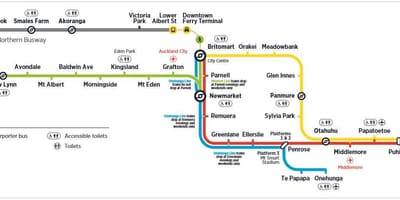 Auckland rețeaua de trenuri hartă