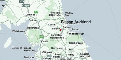 Harta Bishop Auckland
