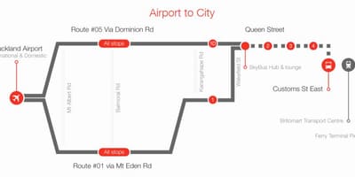 Auckland skybus harta rutelor